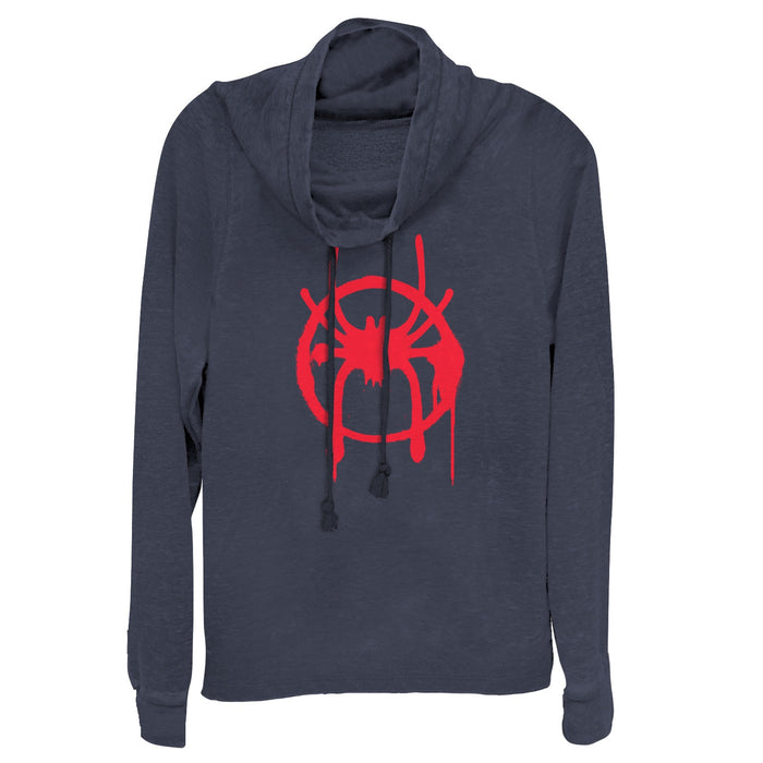 Fifth Sun Junior's Marvel Spider-Man: Into The Spider-Verse Symbol Cowl Neck Sweatshirt