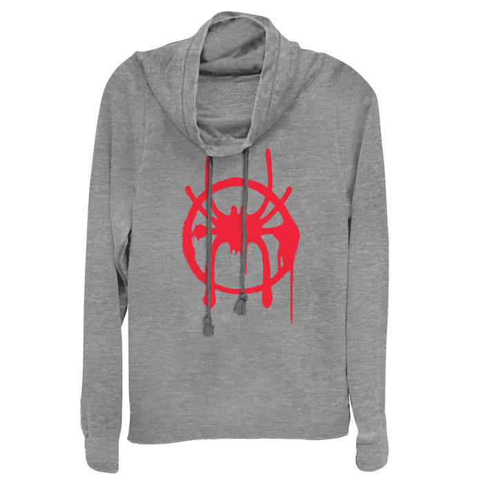 Fifth Sun Junior's Marvel Spider-Man: Into The Spider-Verse Symbol Cowl Neck Sweatshirt