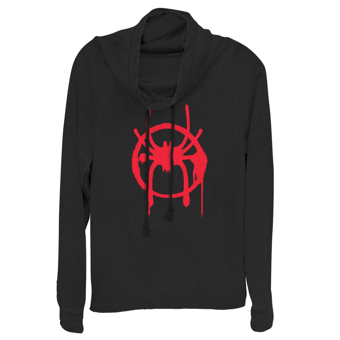 fifth sun Junior's Marvel Spider-Man: Into the Spider-Verse Symbol Cowl Neck Sweatshirt