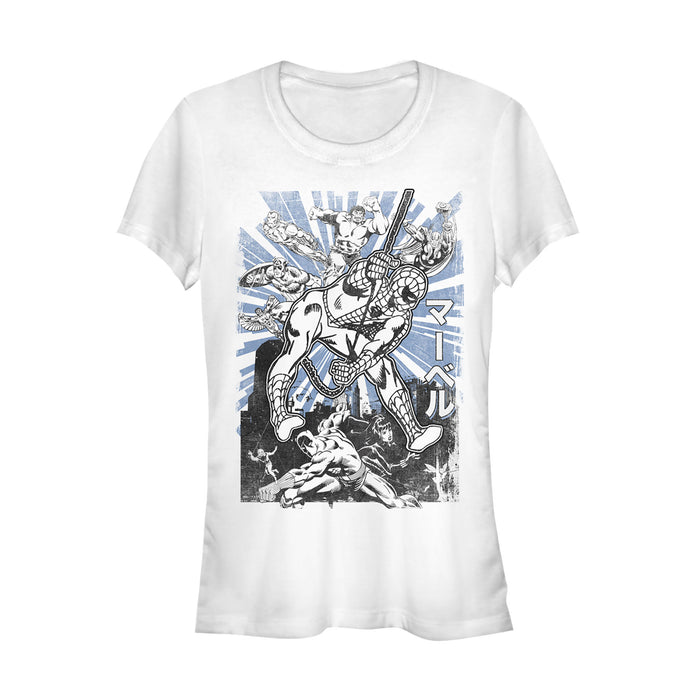 fifth sun Junior's Marvel Spider-Man Kanji Scene T-Shirt