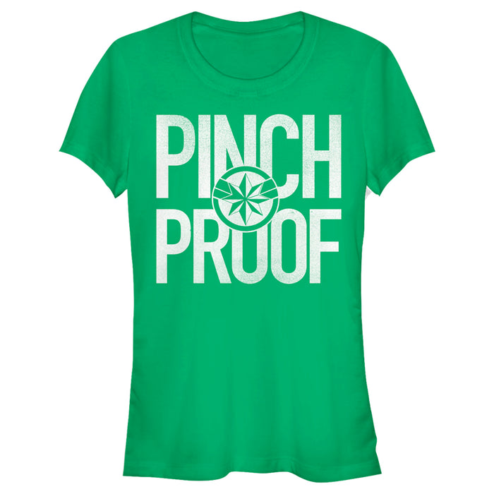 fifth sun Junior's Marvel St. Patrick's Day Captain Marvel Pinch Proof T-Shirt