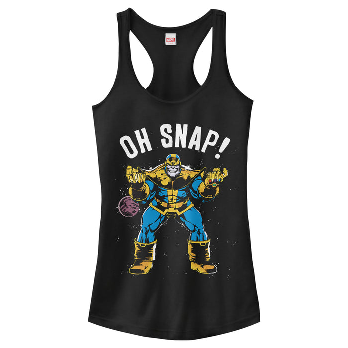 fifth sun Junior's Marvel Thanos Retro Oh Snap Racerback Tank Top
