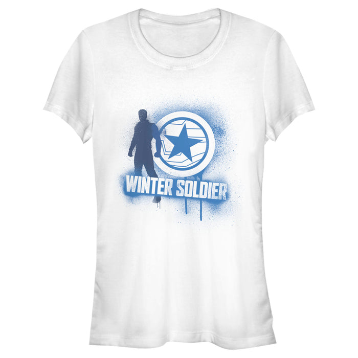 fifth sun Junior's Marvel The Falcon and the Winter Soldier Bucky Spray Paint T-Shirt