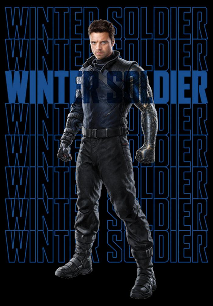 Fifth Sun Junior's Marvel The Falcon And The Winter Soldier Bucky Repeating T-Shirt