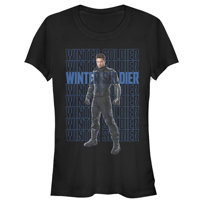 fifth sun Junior's Marvel The Falcon and the Winter Soldier Bucky Repeating T-Shirt