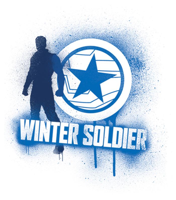 Fifth Sun Junior's Marvel The Falcon And The Winter Soldier Bucky Spray Paint T-Shirt