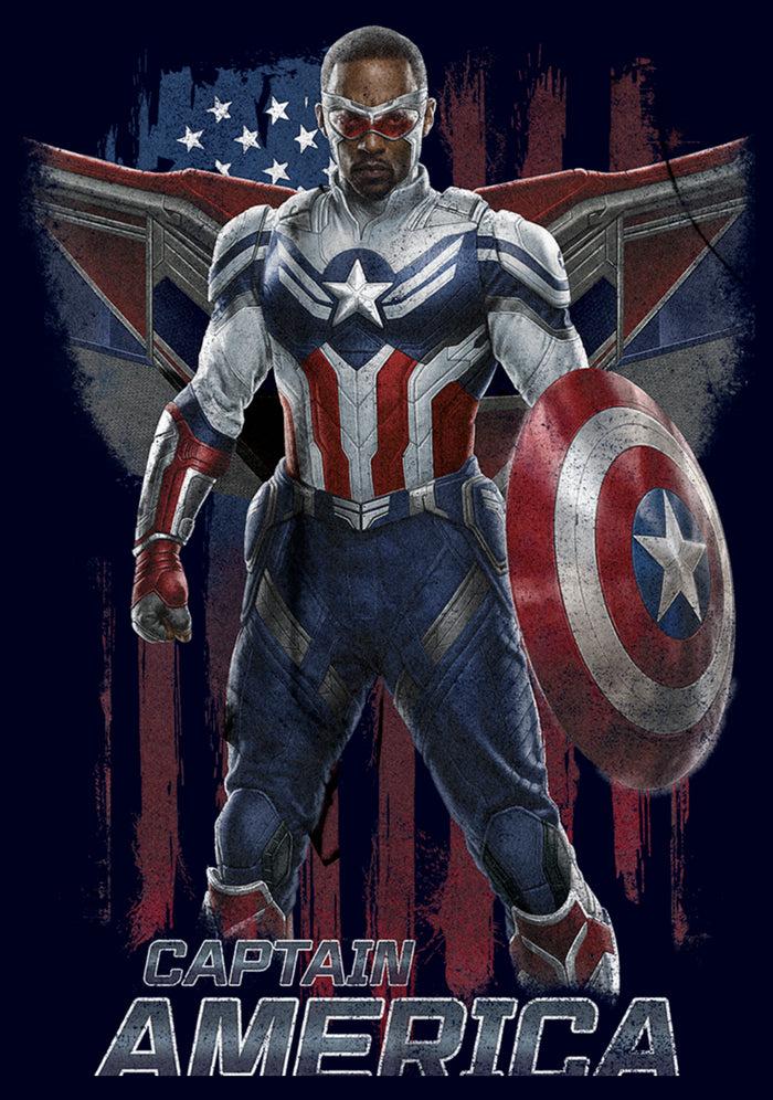 Fifth Sun Junior's Marvel The Falcon And The Winter Soldier Captain America Ready T-Shirt