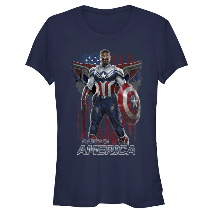 fifth sun Junior's Marvel The Falcon and the Winter Soldier Captain America Ready T-Shirt