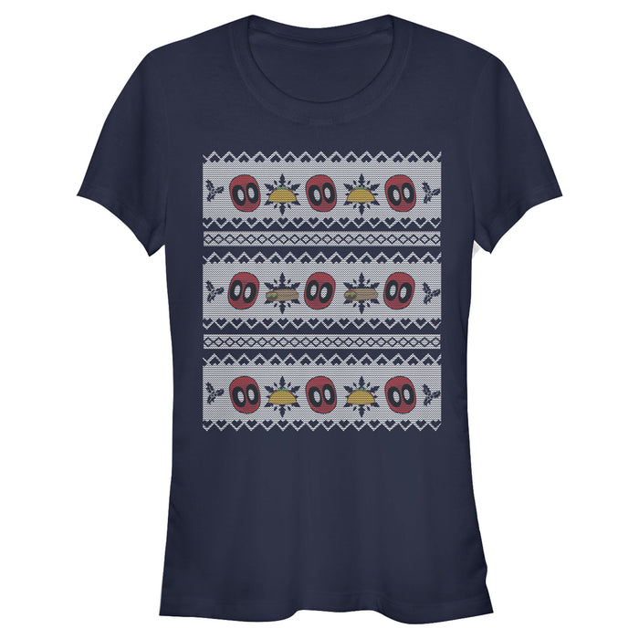 fifth sun Junior's Marvel Ugly Christmas Deadpool Taco T-Shirt