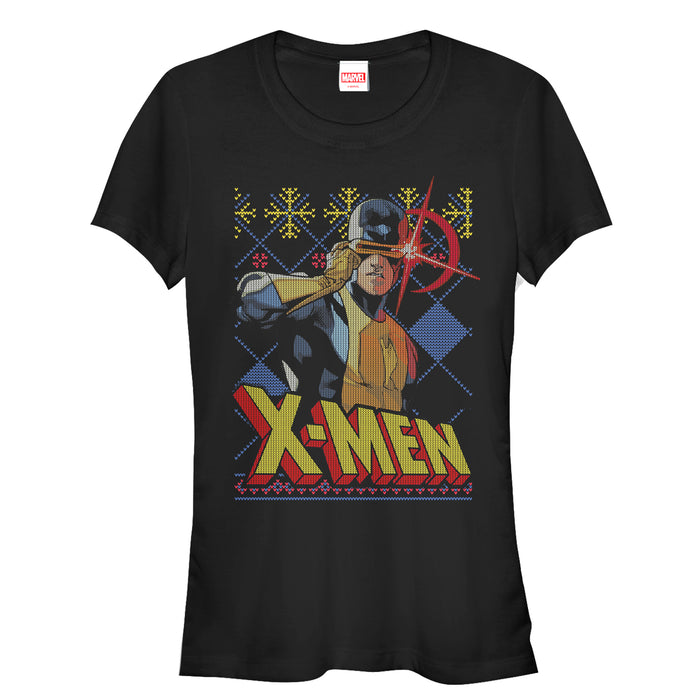 fifth sun Junior's Marvel Ugly Christmas X-Men Cyclops T-Shirt
