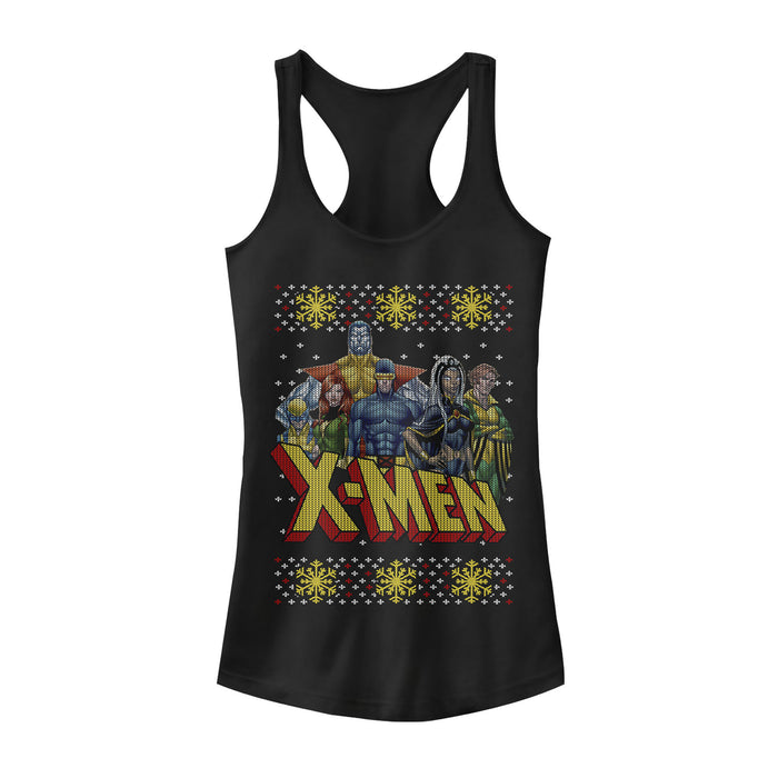 fifth sun Junior's Marvel Ugly Christmas X-Men Group Racerback Tank Top