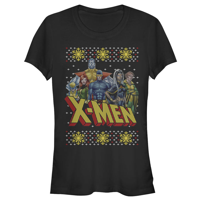 fifth sun Junior's Marvel Ugly Christmas X-Men Group T-Shirt