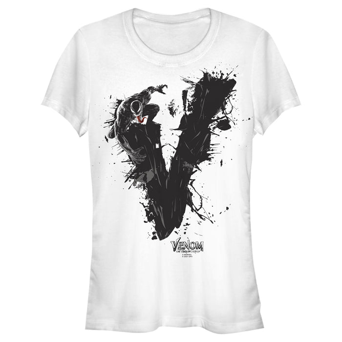 fifth sun Junior's Marvel Venom: Let There be Carnage Black V Splatter T-Shirt