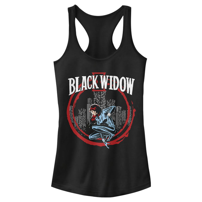 fifth sun Junior's Marvel Widow Circle Racerback Tank Top