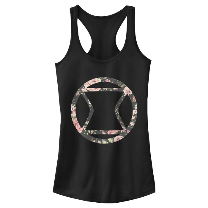 fifth sun Junior's Marvel Widow Floral Racerback Tank Top