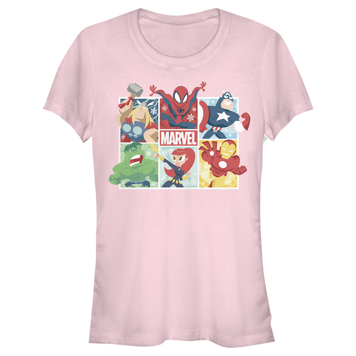fifth sun Junior's Marvel Winter Holiday Heroes T-Shirt
