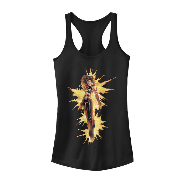 fifth sun Junior's Marvel X-Men Jean Grey Flame Racerback Tank Top