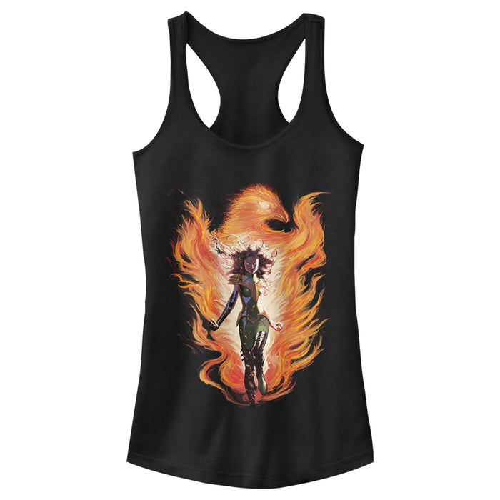 fifth sun Junior's Marvel X-Men Rise Of The Dark Phoenix Flames Racerback Tank Top