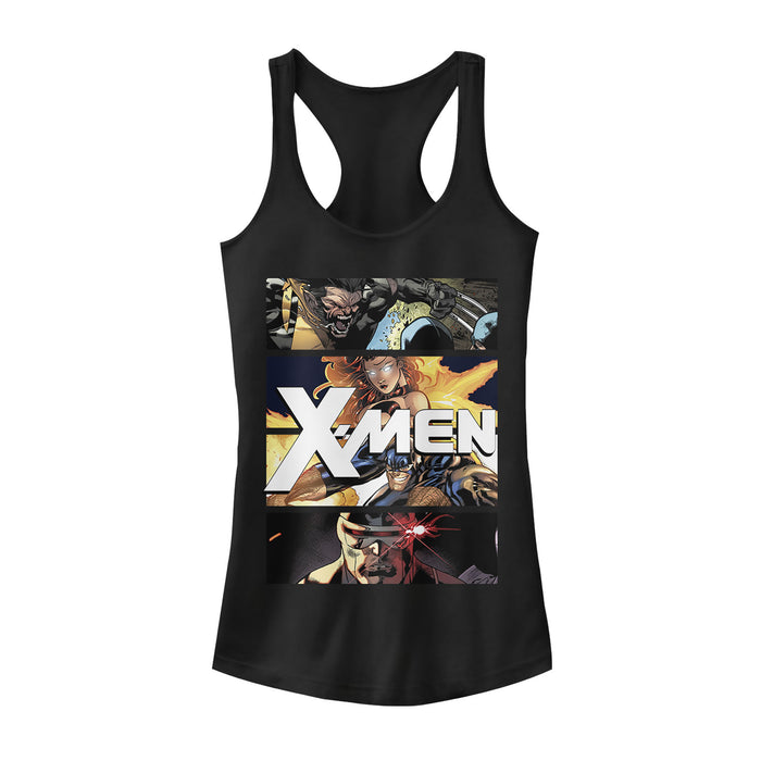 fifth sun Junior's Marvel X-Men Team Panels Racerback Tank Top