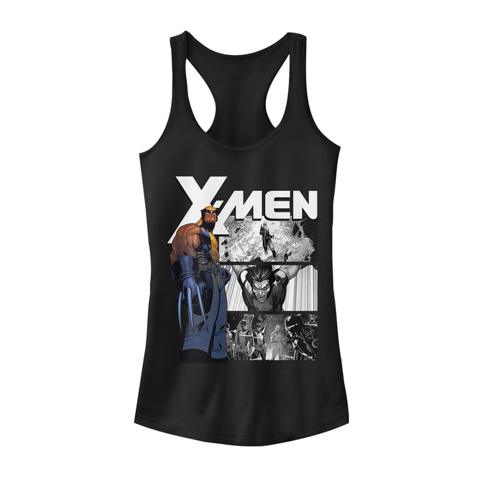 fifth sun Junior's Marvel X-Men Wolverine Panels Racerback Tank Top