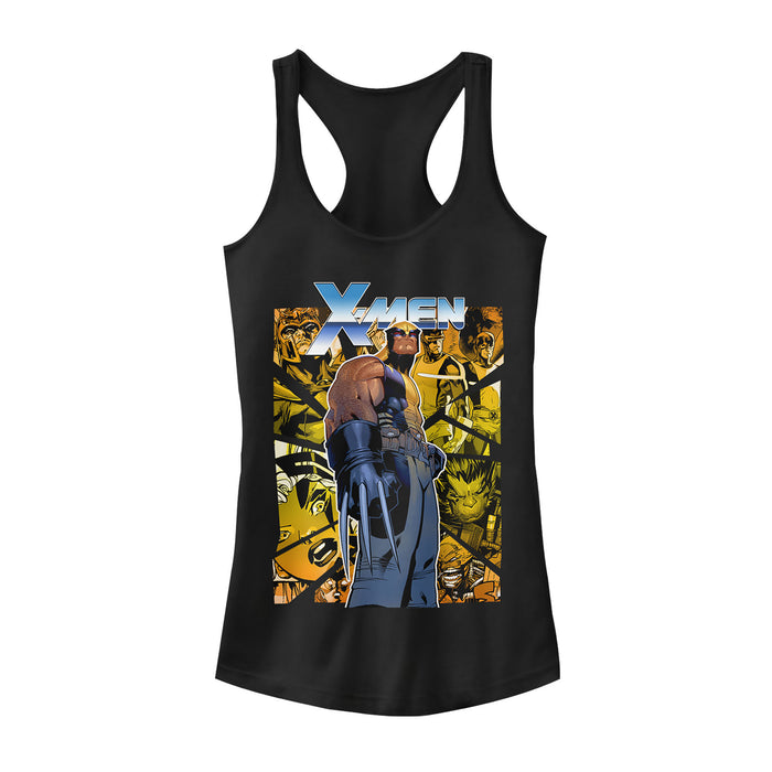 fifth sun Junior's Marvel X-Men Wolverine Shattered Scene Racerback Tank Top