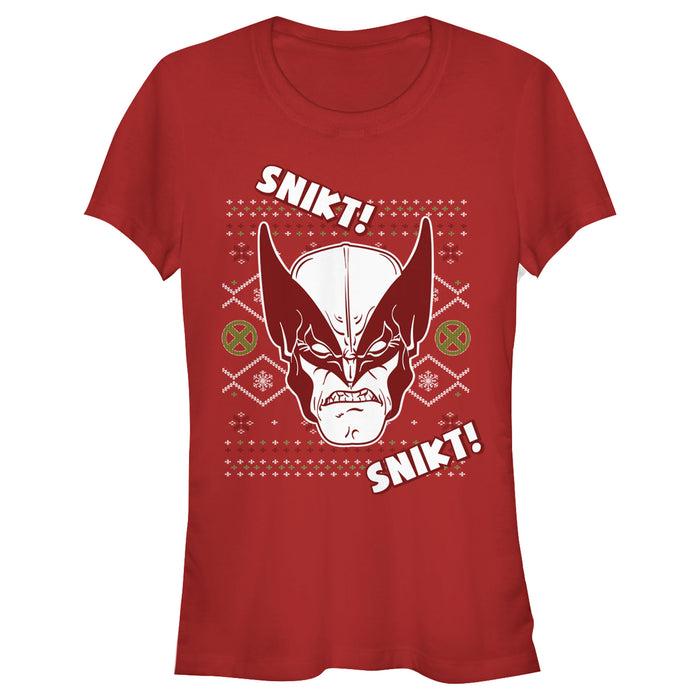 fifth sun Junior's Marvel X-Men Wolverine Snikt Ugly Sweater T-Shirt