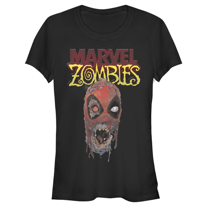 fifth sun Junior's Marvel Zombies Deadpool Face T-Shirt