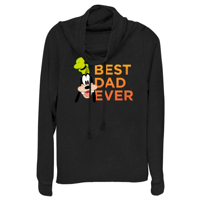 fifth sun Junior's Mickey & Friends Father's Day Best Goofy Dad Ever Cowl Neck Sweatshirt