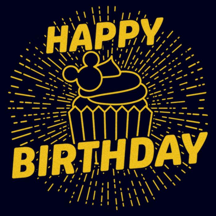 Fifth Sun Junior's Mickey & Friends Happy Birthday Cupcake T-Shirt