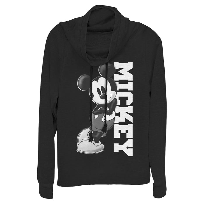fifth sun Junior's Mickey & Friends Retro Leaning Cowl Neck Sweatshirt
