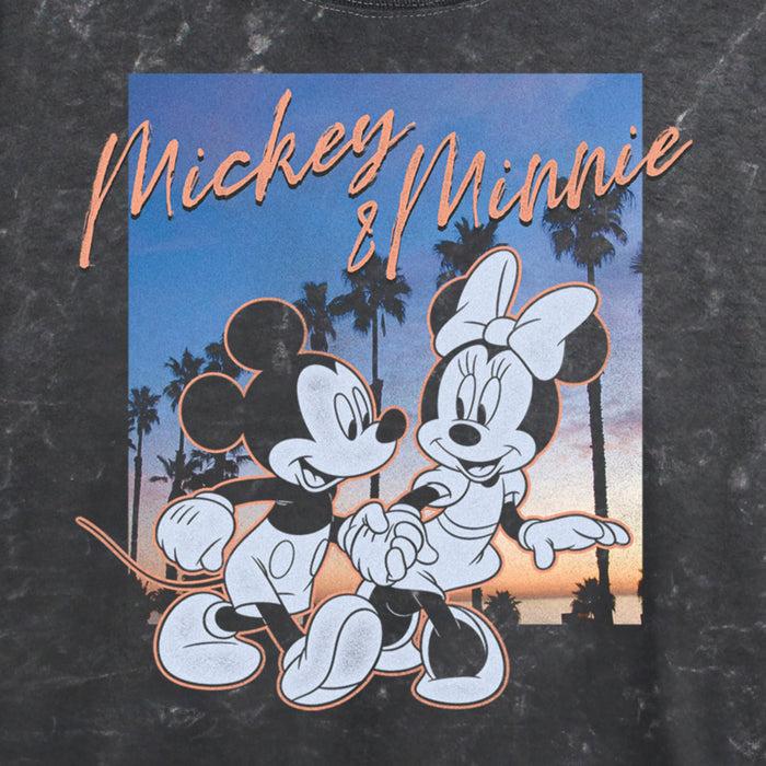 Fifth Sun Junior's Mickey & Friends Sunset Palm Trees Mickey And Minnie T-Shirt