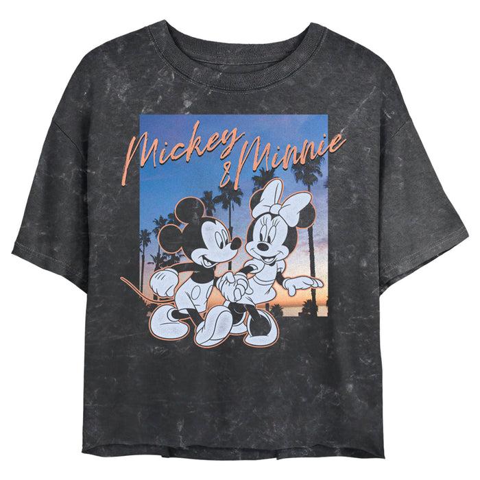 Fifth Sun Junior's Mickey & Friends Sunset Palm Trees Mickey And Minnie T-Shirt
