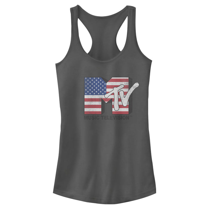 fifth sun Junior's MTV 3D Flag Logo Racerback Tank Top