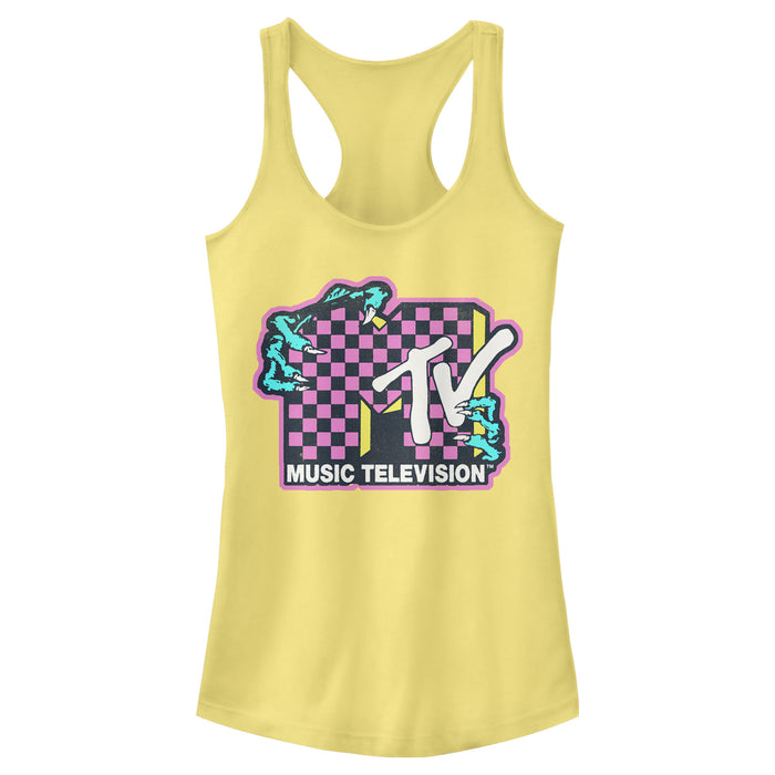 fifth sun Junior's MTV Checker Dragon Logo Racerback Tank Top