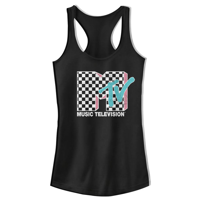 fifth sun Junior's MTV Checkered Retro Logo Racerback Tank Top
