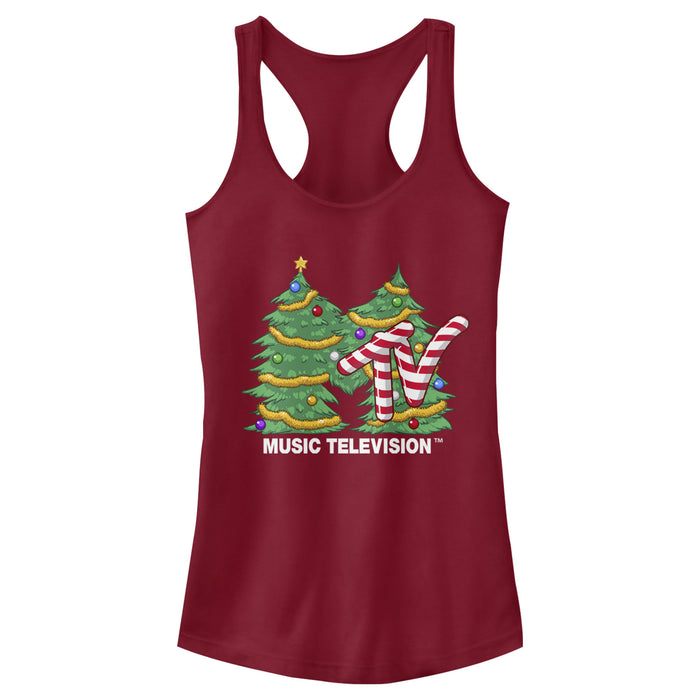fifth sun Junior's MTV Christmas Tree Logo Racerback Tank Top