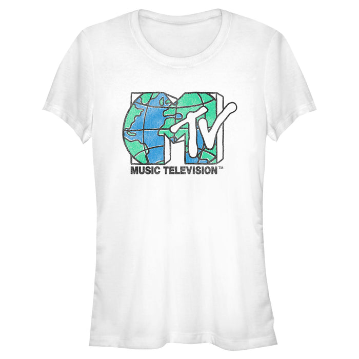 fifth sun Junior's MTV Distressed Earth Day Logo T-Shirt