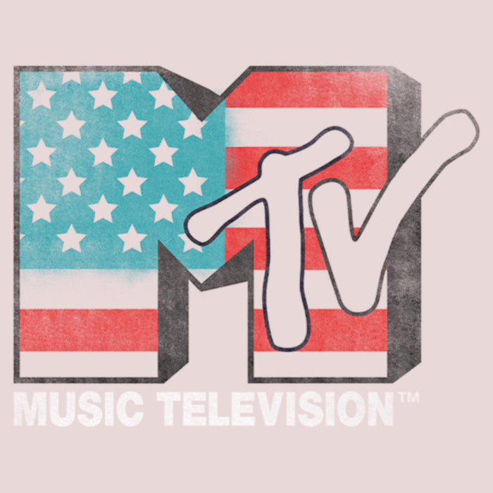 Fifth Sun Junior's MTV Distressed Patriotic Logo T-Shirt