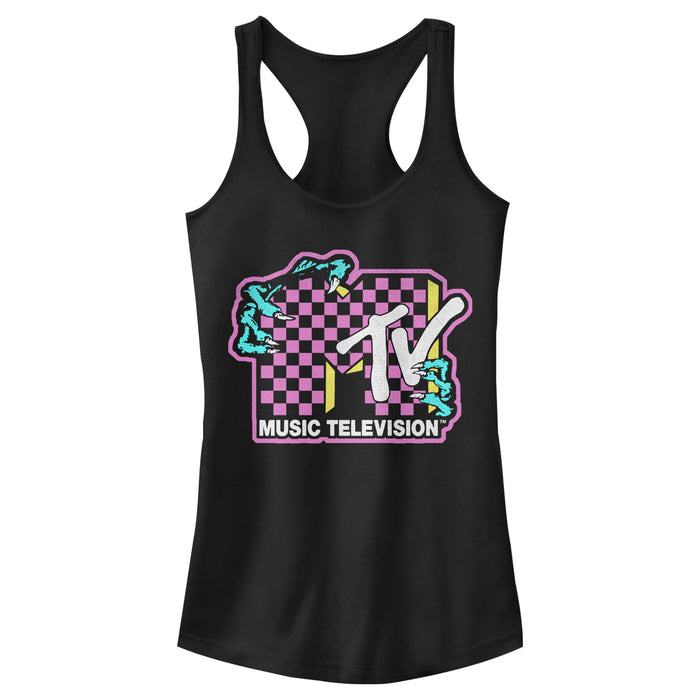 fifth sun Junior's MTV Dragon Checker Logo Racerback Tank Top