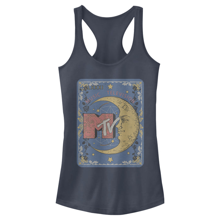 fifth sun Junior's MTV Moon Line Drawing Logo Racerback Tank Top