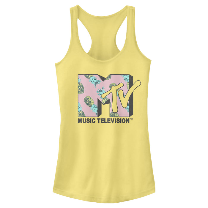 fifth sun Junior's MTV Pineapple Fruit Logo Racerback Tank Top