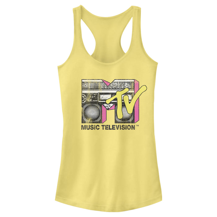 fifth sun Junior's MTV Retro Boombox Logo Racerback Tank Top