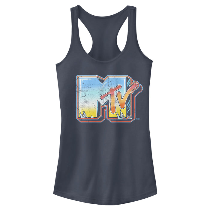Fifth Sun Junior's MTV Shimmery Logo Racerback Tank Top