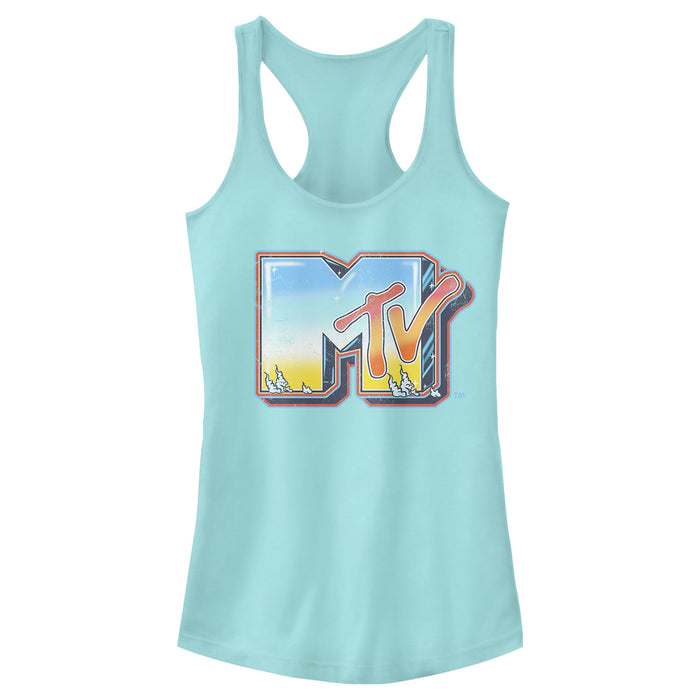 fifth sun Junior's MTV Shimmery Logo Racerback Tank Top