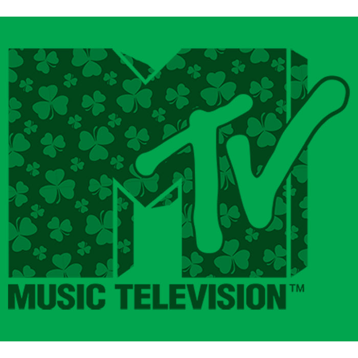 Fifth Sun Junior's MTV St. Patrick's Day Shamrock Fill Logo T-Shirt