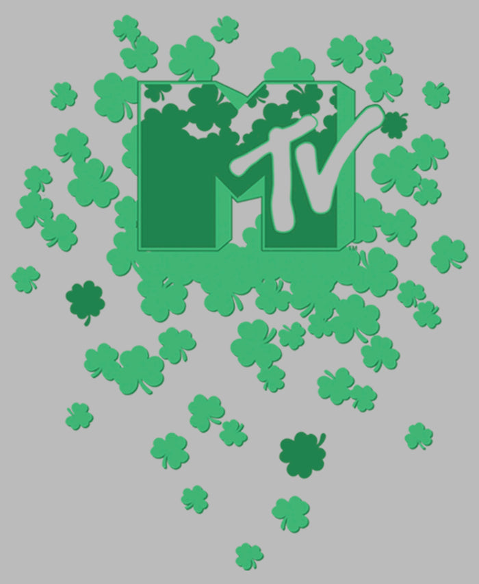 Fifth Sun Junior's MTV St. Patrick's Day Shamrock Splatter Logo T-Shirt