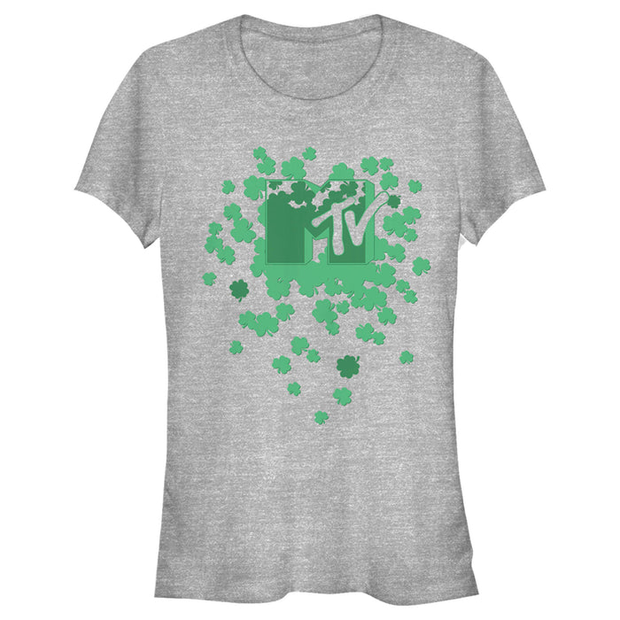 fifth sun Junior's MTV St. Patrick's Day Shamrock Splatter Logo T-Shirt
