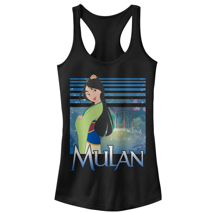 Fifth Sun Junior's Mulan Garden Blossom Racerback Tank Top