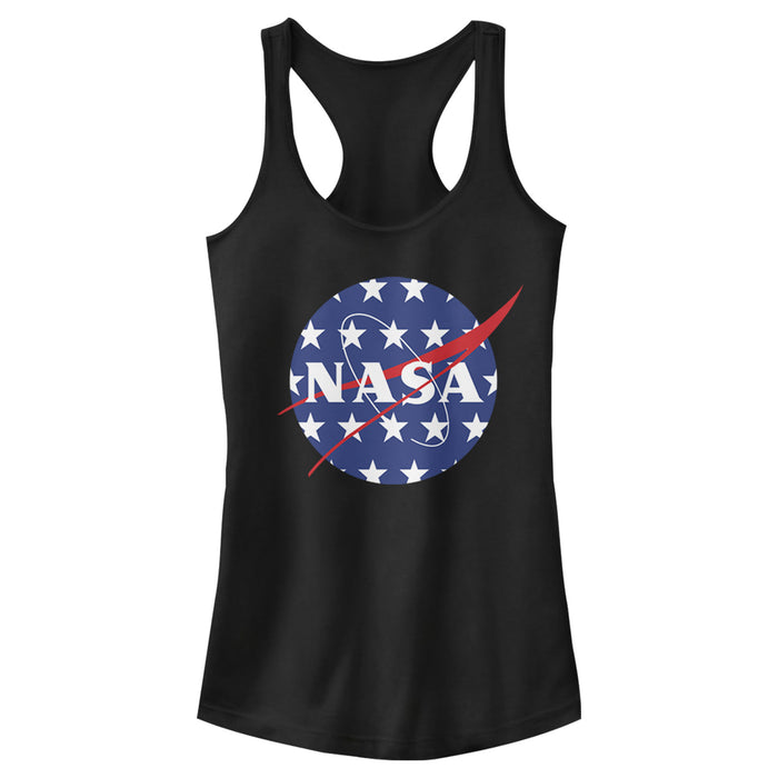 fifth sun Junior's NASA American Flag Large Stars Logo Racerback Tank Top