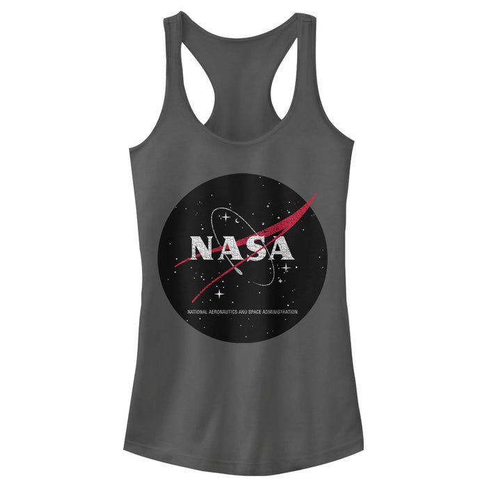 fifth sun Junior's NASA Circle Distressed Space Logo Racerback Tank Top